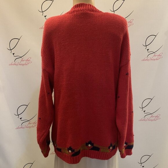 Rebecca Stone. Sz Medium (Oversized). Cotton/Ramie Embellished Sweater. B78. - Picture 4 of 5